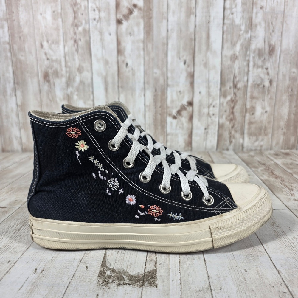 Women's Converse With Flower Stitched Detail